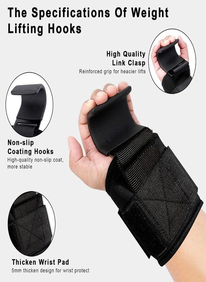 0TO1 TECH Weight Lifting Hooks with Wrist Wraps, Padded Lifting Hooks for Men and Women, High-Grade Gard Pull Lifting Straps, Pull-Up Lifting Gloves - Image 3